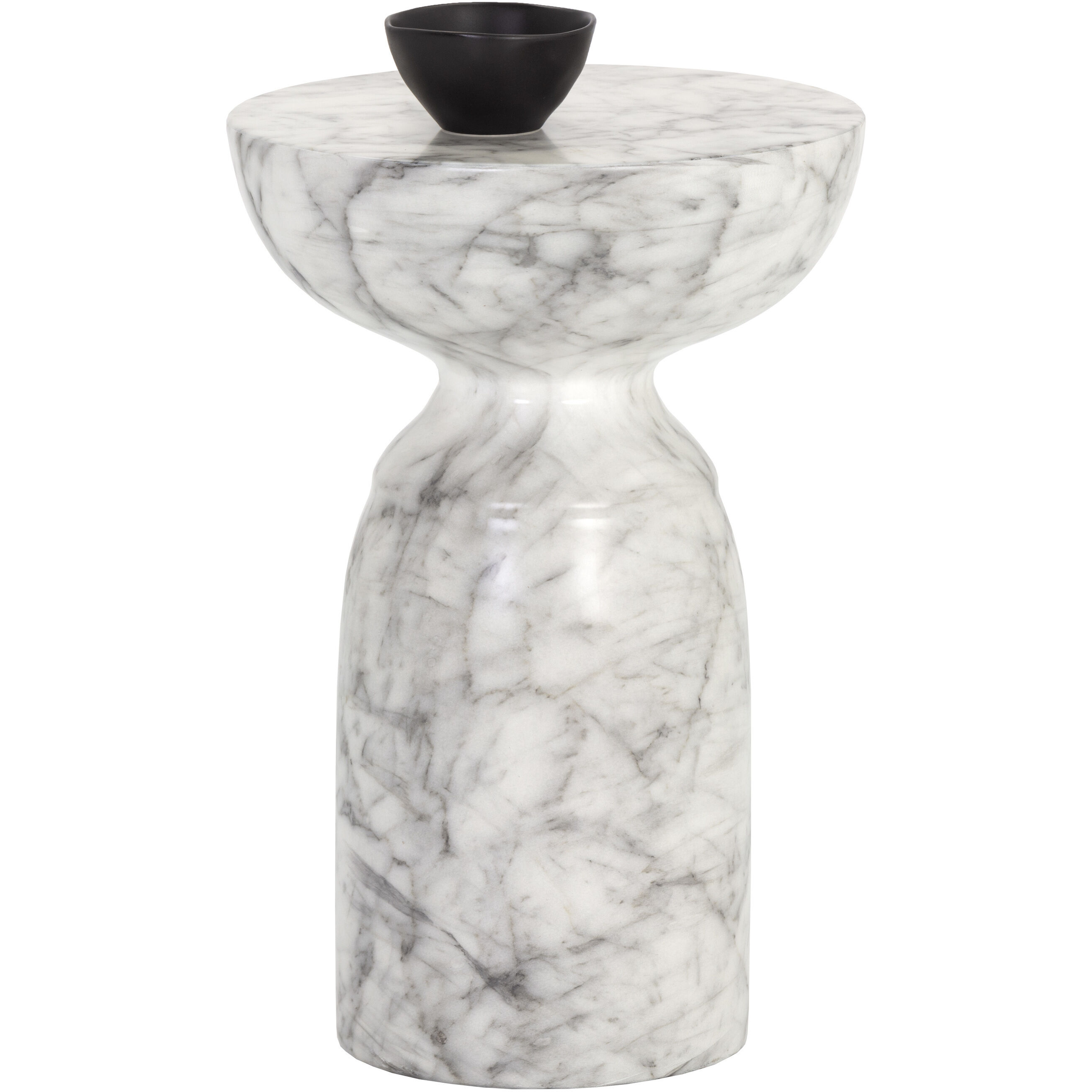 Goya 20 X 13.5 inch Marble Look / White Outdoor End Table
